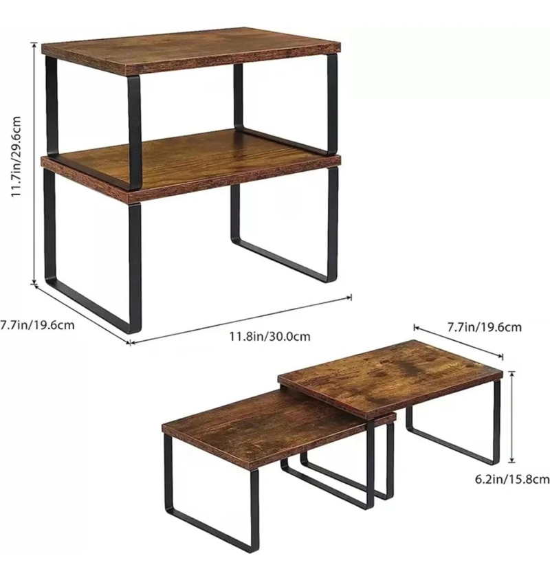 SET DE 4 REPISAS APILABLES PARA ORGANIZACION DE COCINA - 2