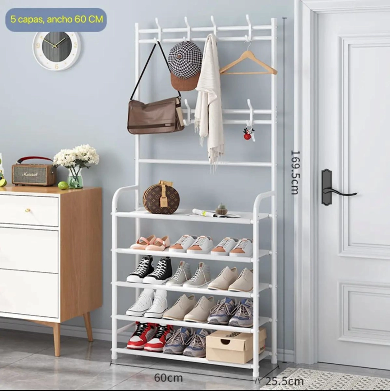 ZAPATERO Y SOMBRERERO MULTIFUNCIONAL CON CAPACIDAD PARA 60 PARES - 2
