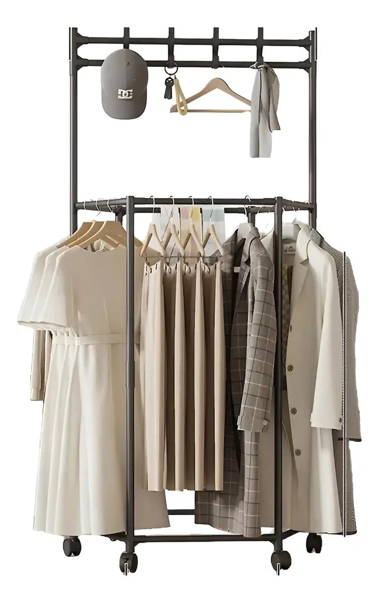 PERCHERO METALICO GIRATORIO PARA CLOSET CON ORGANIZADOR EFICIENTE - 1