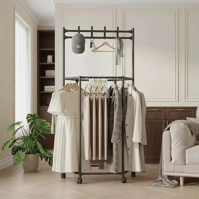 PERCHERO METALICO GIRATORIO PARA CLOSET CON ORGANIZADOR EFICIENTE - 2
