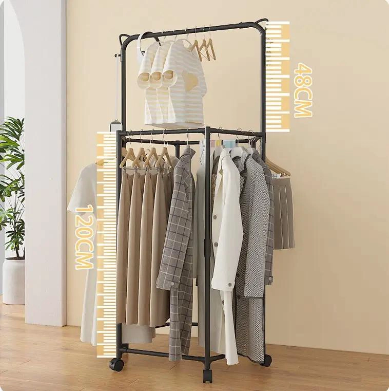 PERCHERO METALICO GIRATORIO PARA CLOSET CON ORGANIZADOR EFICIENTE - 3