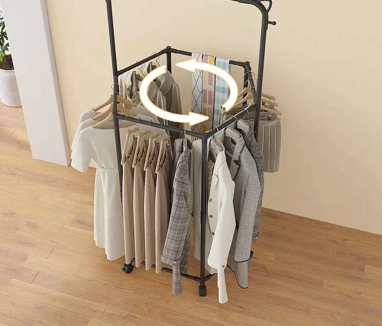 PERCHERO METALICO GIRATORIO PARA CLOSET CON ORGANIZADOR EFICIENTE - 4