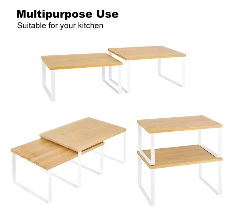 ORGANIZADOR APILABLE CON 2 REPISAS PARA VAJILLA Y LOZA - 3