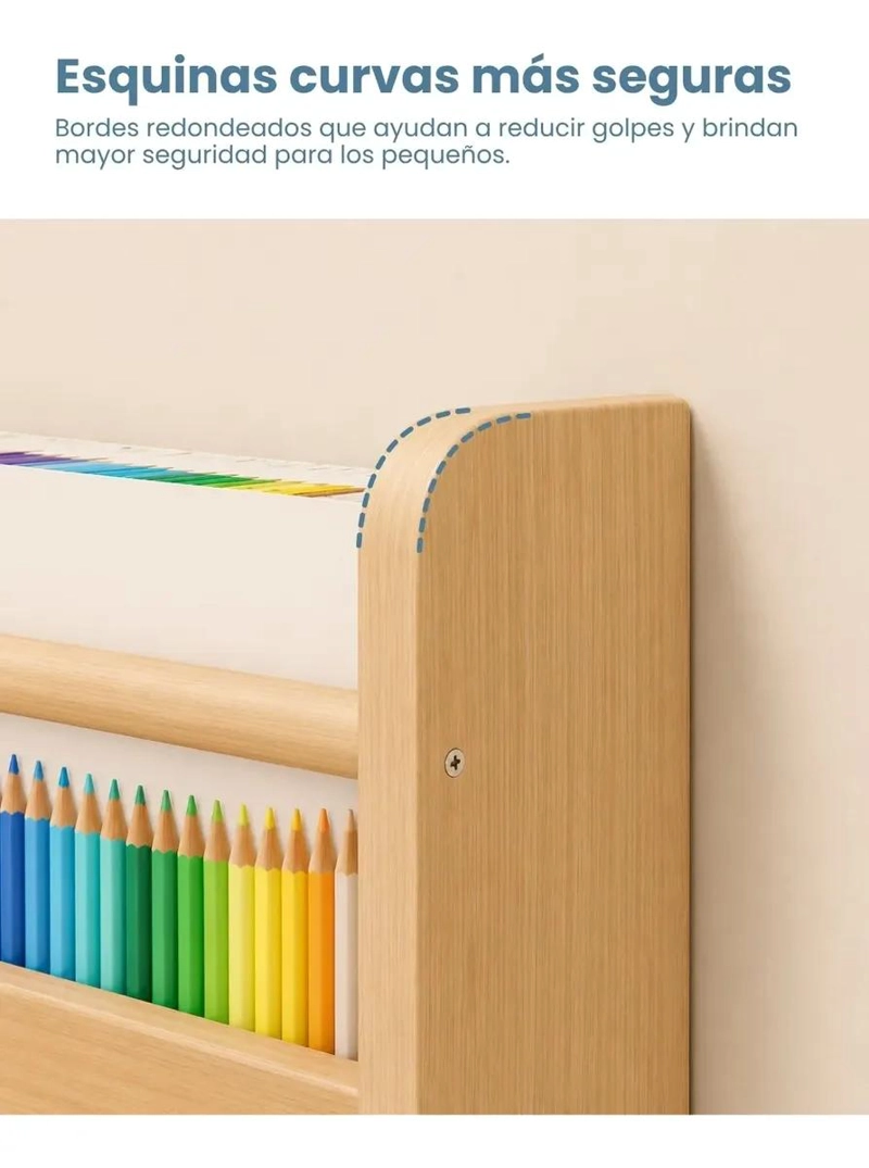 LIBRERO ORGANIZADOR INFANTIL DE MADERA CON 4 NIVELES Y GRAN CAPACIDAD - 4