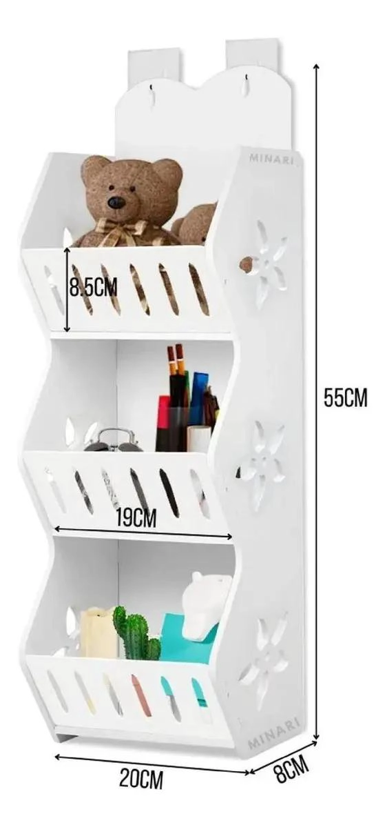 ORGANIZADOR DE PARED CON REPISA DE TRES NIVELES PARA ALMACENAMIENTO - 2