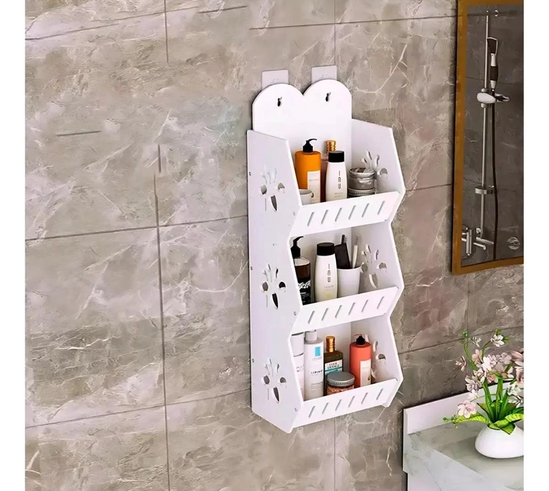ORGANIZADOR DE PARED CON REPISA DE TRES NIVELES PARA ALMACENAMIENTO - 3
