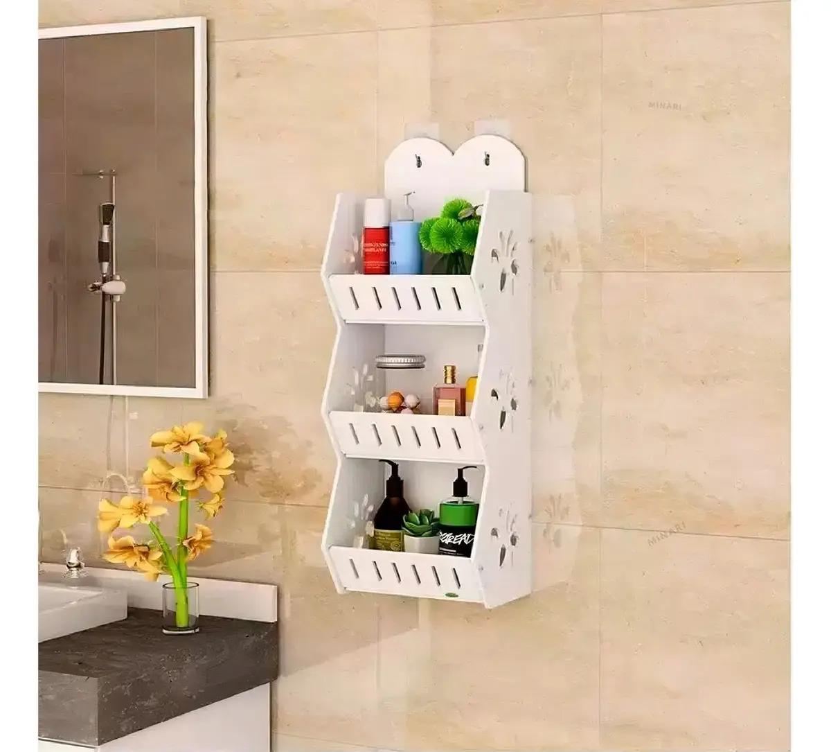 ORGANIZADOR DE PARED CON REPISA DE TRES NIVELES PARA ALMACENAMIENTO - 4