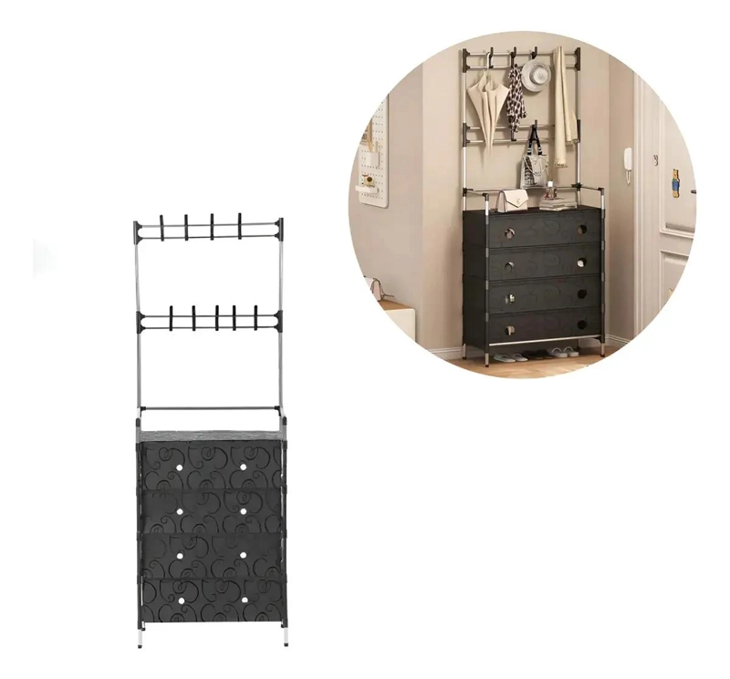 ORGANIZADOR COLGANTE PARA ZAPATOS CON PERCHERO Y COMPARTIMENTOS - 1