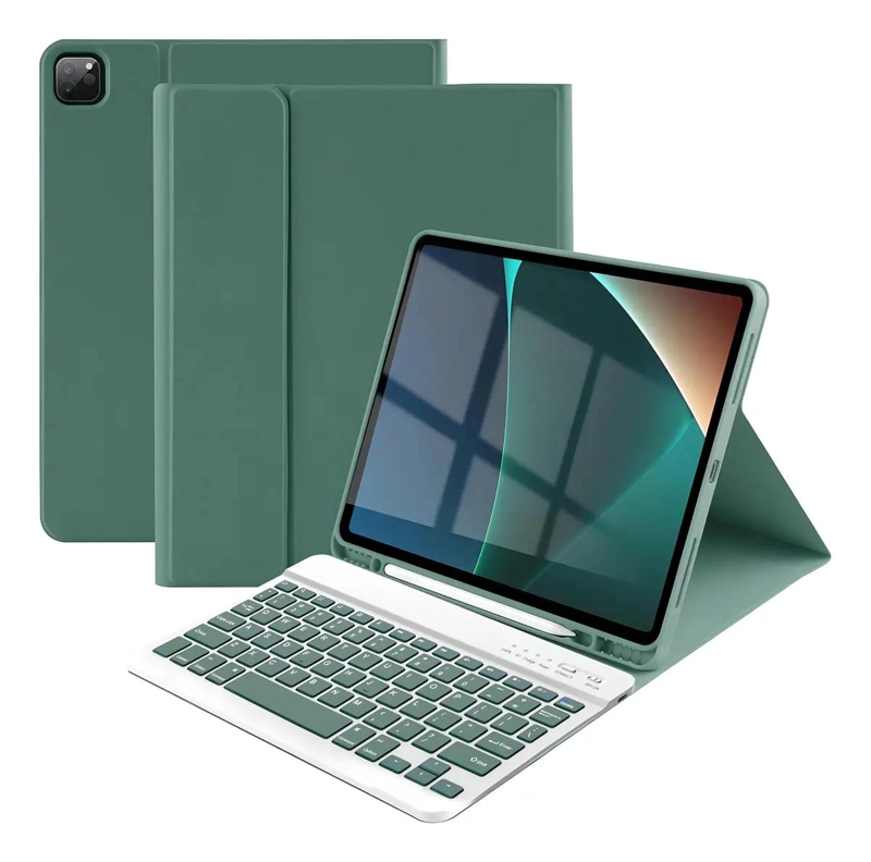 CARCASA PARA IPAD 9 CON TECLADO BLUETOOTH PORTATIL COMPATIBLE 10.2 Y 10.5 - 1