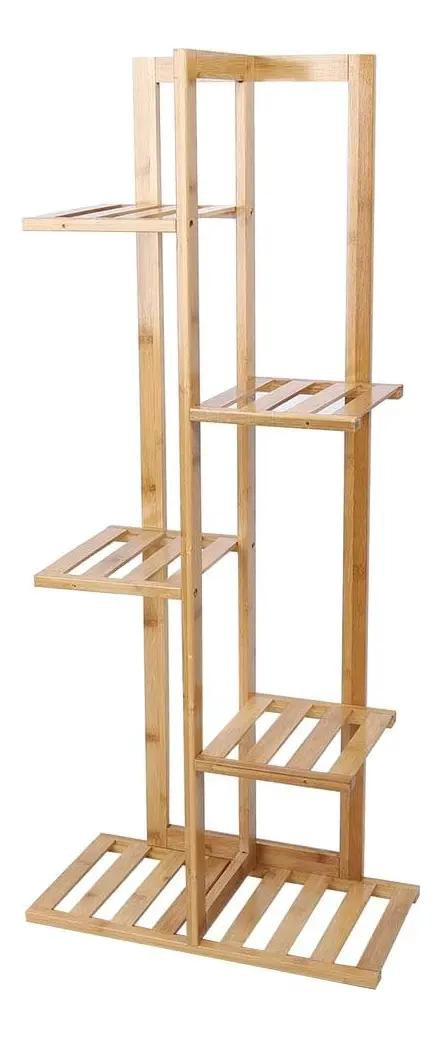 ESTANTE ORGANIZADOR DE BAMBU CON 5 NIVELES PARA PLANTAS Y LIBROS - 2
