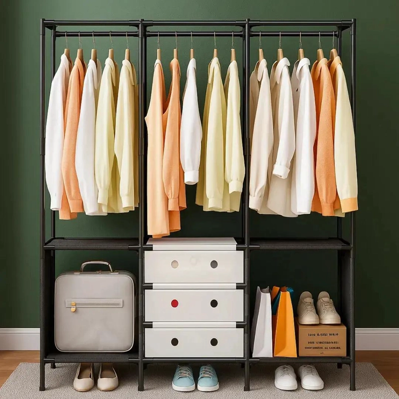COLGADOR ORGANIZADOR DE ROPA CON TRES NIVELES PARA EXHIBICION - 4