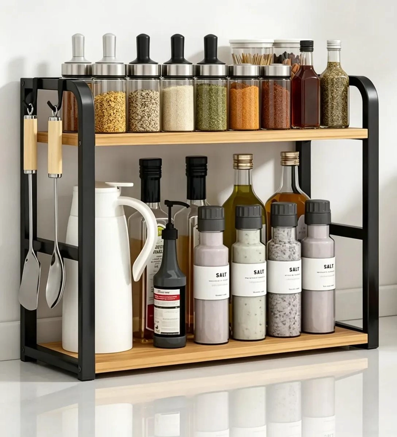 ORGANIZADOR DE ALMACENAMIENTO DE 2 NIVELES PARA COCINA Y BAÑO - 1