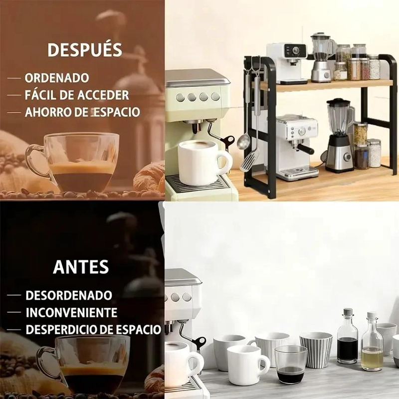 ORGANIZADOR DE ALMACENAMIENTO DE 2 NIVELES PARA COCINA Y BAÑO - 2