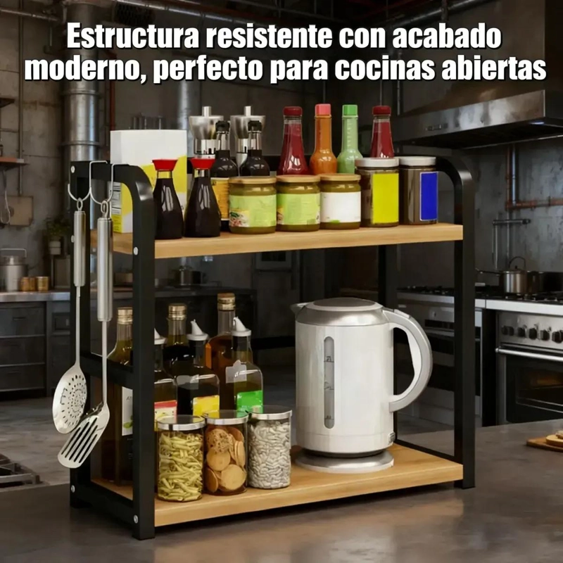 ORGANIZADOR DE ALMACENAMIENTO DE 2 NIVELES PARA COCINA Y BAÑO - 3
