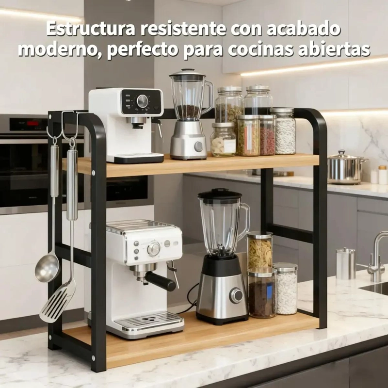 ORGANIZADOR DE ALMACENAMIENTO DE 2 NIVELES PARA COCINA Y BAÑO - 4