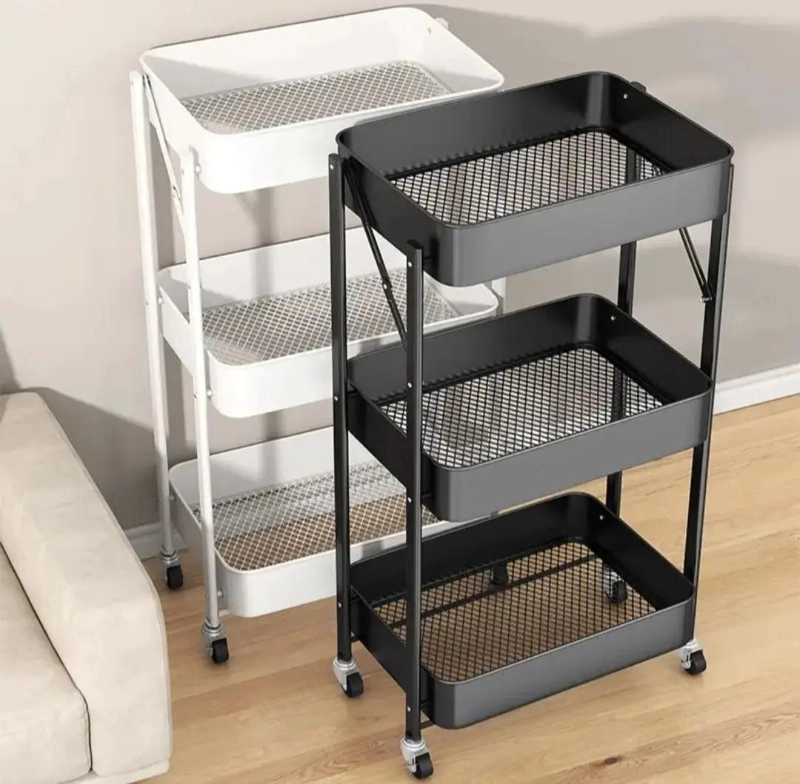 CARRITO ORGANIZADOR METALICO DE 3 NIVELES PARA FRUTAS Y VERDURAS - 4