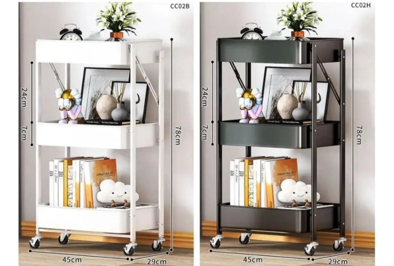 CARRITO ORGANIZADOR METALICO DE 3 NIVELES PARA FRUTAS Y VERDURAS - 5