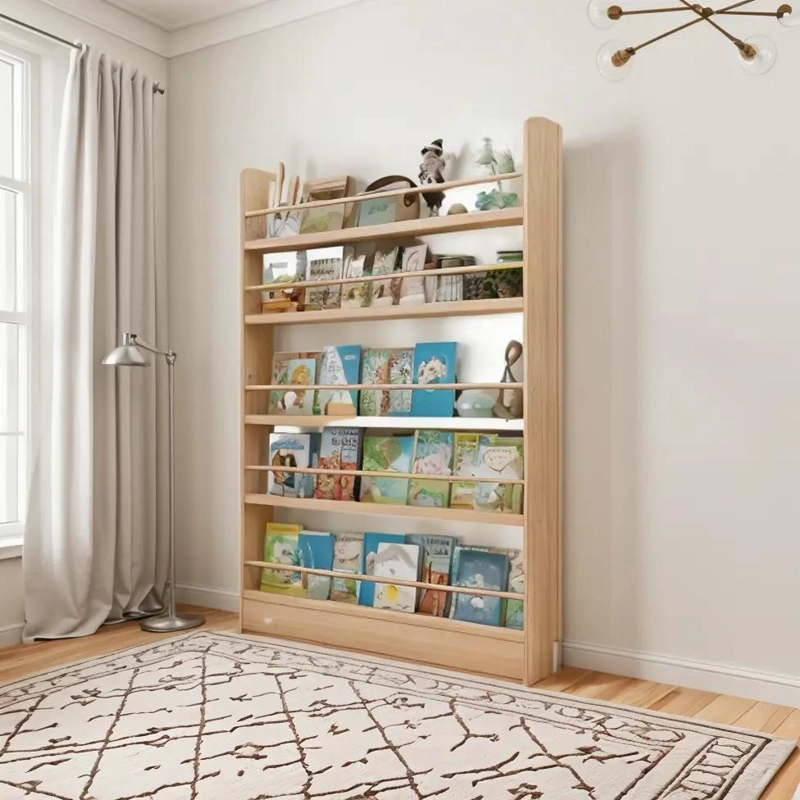 LIBRERO ORGANIZADOR INFANTIL DE MADERA CON 4 NIVELES Y GRAN CAPACIDAD - 1