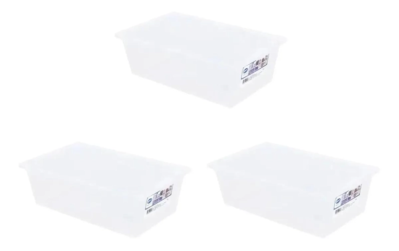 SET DE 3 CAJAS ORGANIZADORAS DE 6 LITROS CON TAPA Y DISEÑO COMPACTO - 1