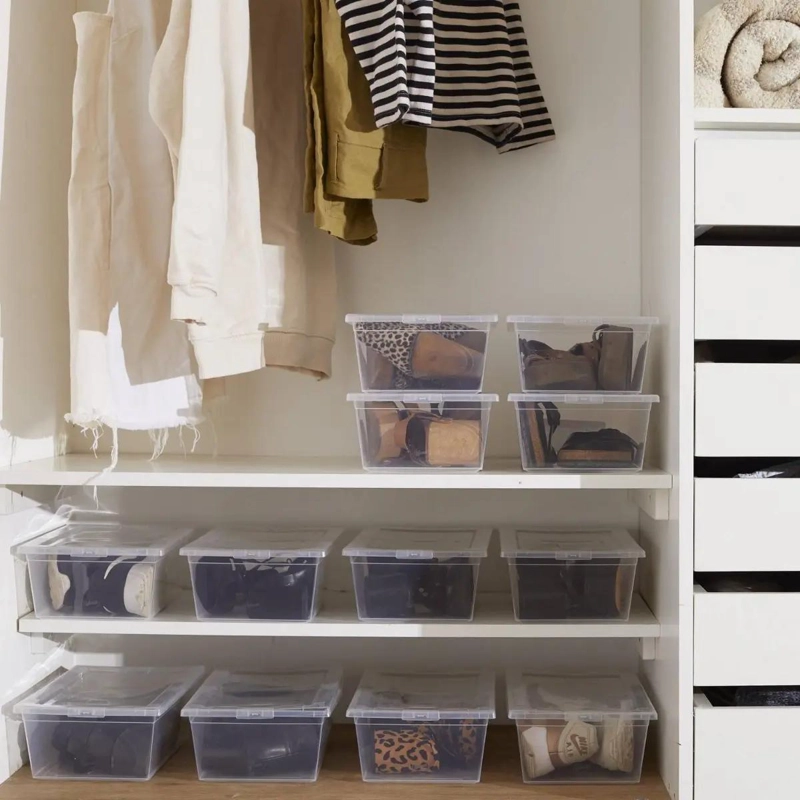 SET DE 3 CAJAS ORGANIZADORAS DE 6 LITROS CON TAPA Y DISEÑO COMPACTO - 3