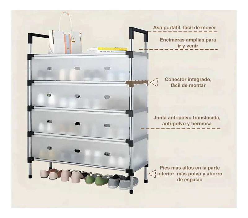 ORGANIZADOR DE ZAPATOS DE GRAN CAPACIDAD CON 5 NIVELES - 5