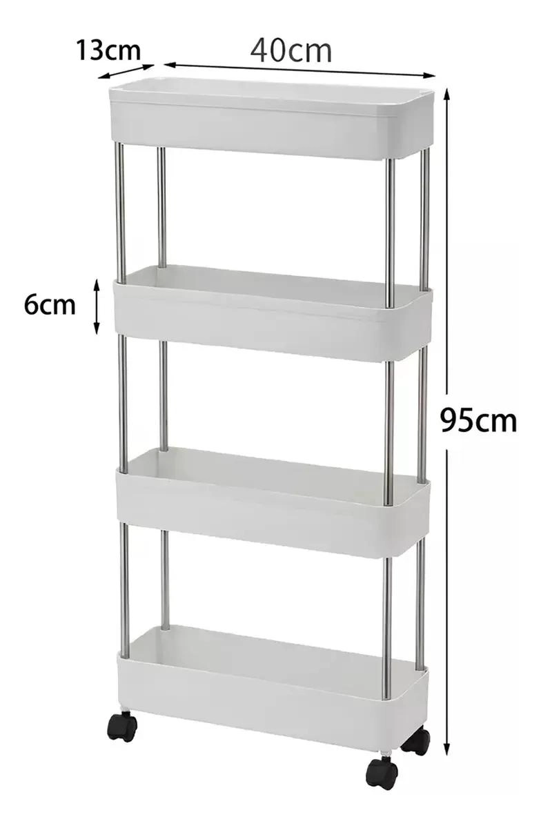 CARRO ORGANIZADOR ESTRECHO PARA COCINA CON 4 NIVELES Y RUEDAS - 3