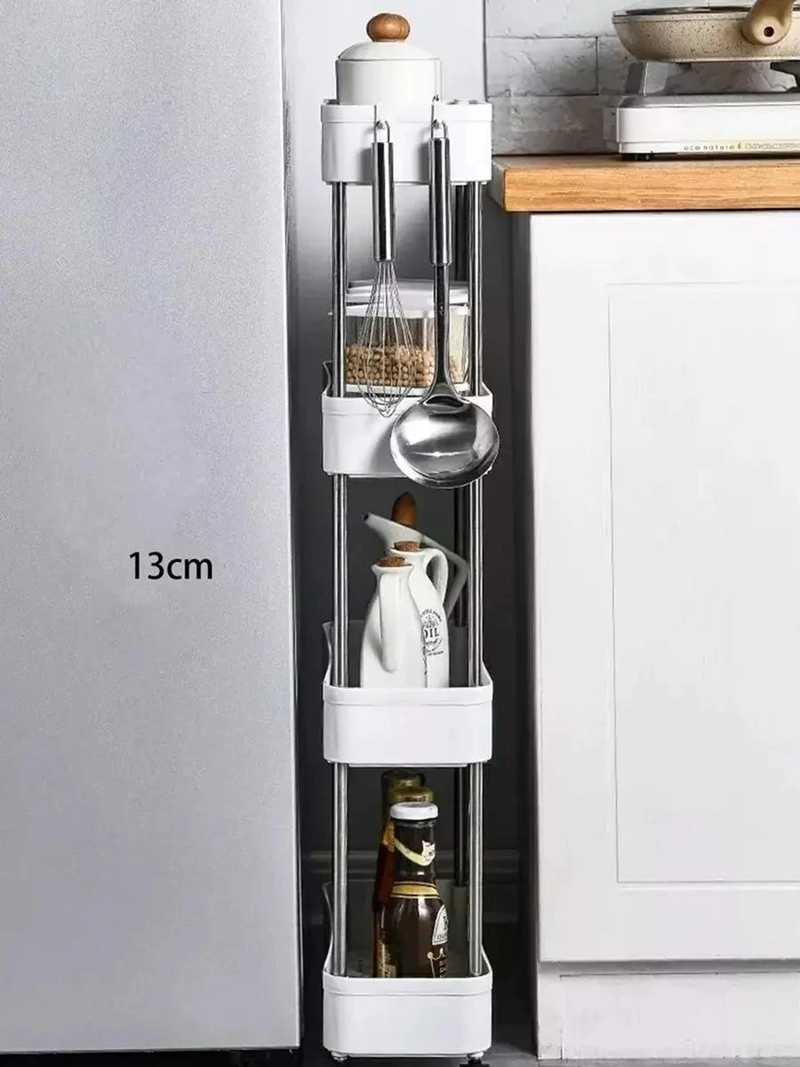 CARRO ORGANIZADOR ESTRECHO PARA COCINA CON 4 NIVELES Y RUEDAS - 4