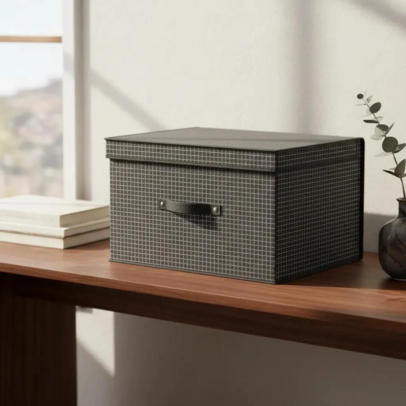 CAJA ORGANIZADORA PLEGABLE DE TELA TNT CON TAPA 60X40X30 CM - 1
