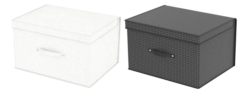 CAJA ORGANIZADORA PLEGABLE DE TELA TNT CON TAPA 60X40X30 CM - 2