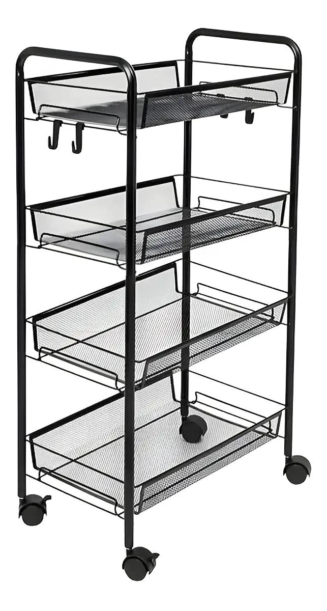 CARRITO ORGANIZADOR MULTIUSO CON RUEDAS Y 4 NIVELES DE ALMACENAMIENTO - 1