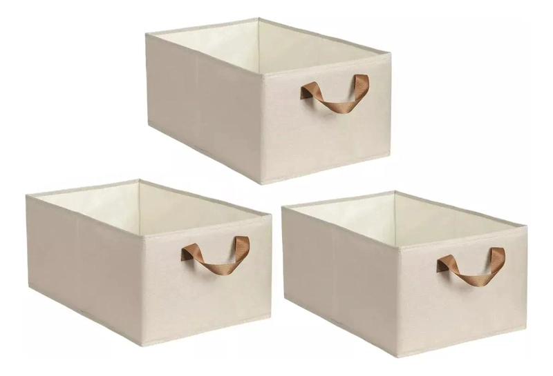SET DE 3 CAJAS PLEGABLES PARA ALMACENAMIENTO DE ROPA Y TEXTILES - 1