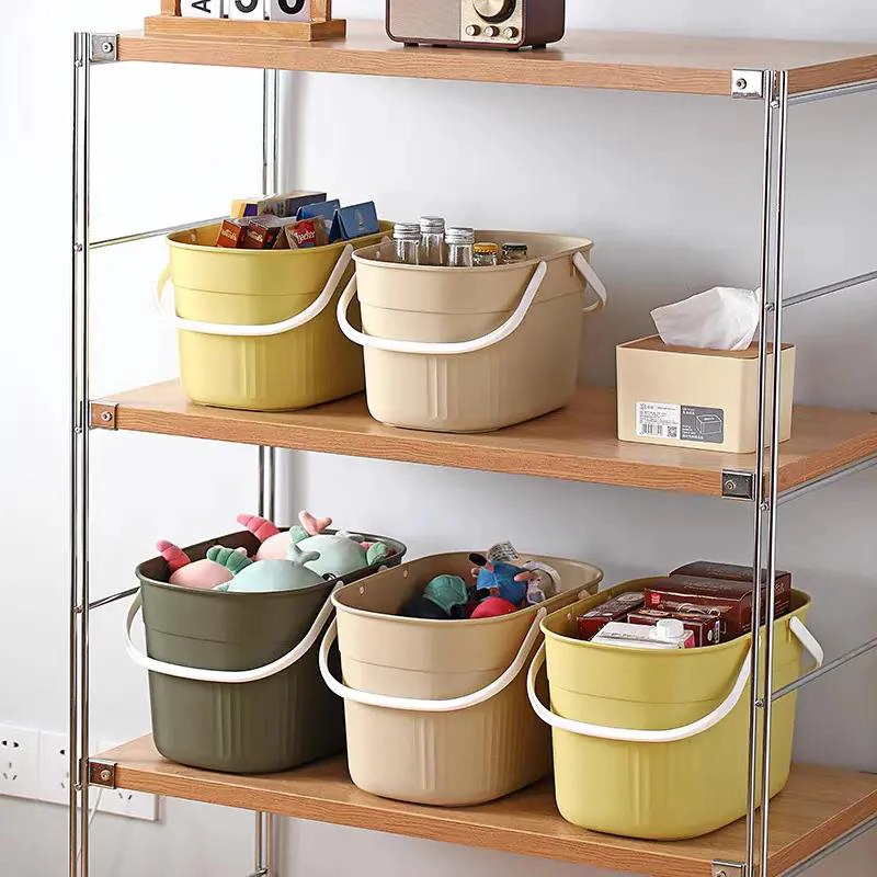 SET DE 3 ORGANIZADORES MULTIUSO DE PLASTICO CON ASA PARA ALMACENAMIENTO - 4