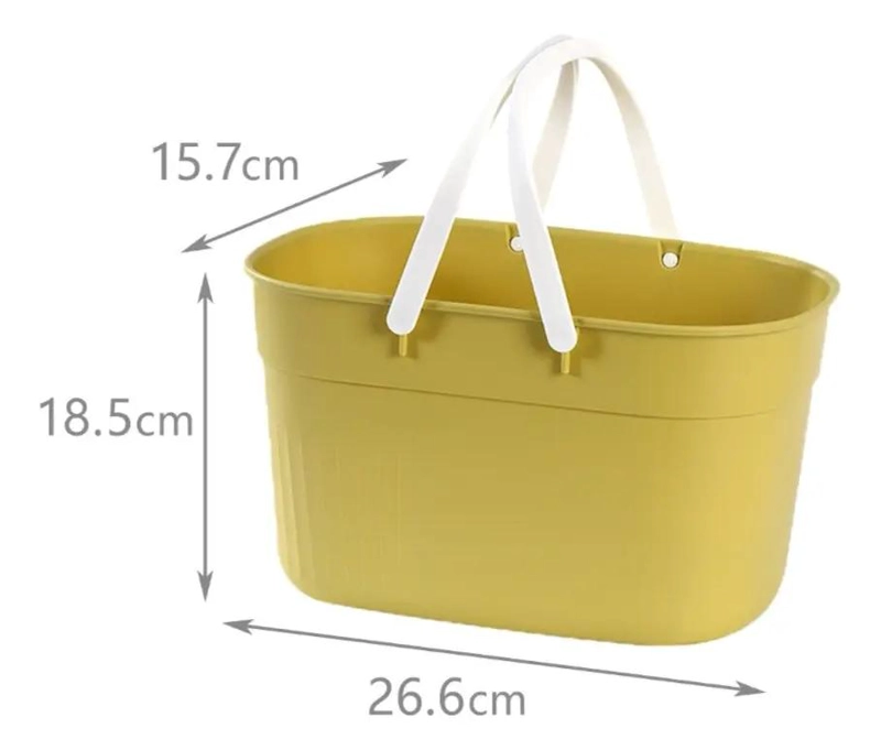 SET DE 3 ORGANIZADORES MULTIUSO DE PLASTICO CON ASA PARA ALMACENAMIENTO - 5