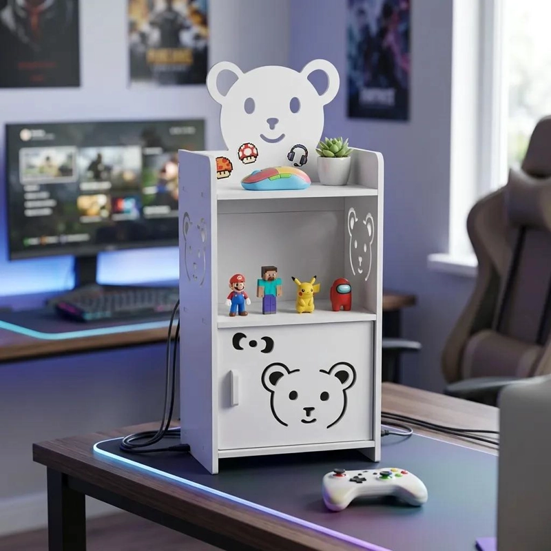 MUEBLE ORGANIZADOR COMPACTO CON PUERTA PARA ESPACIO GAMER - 5
