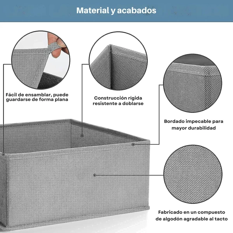 SET DE 8 ORGANIZADORES PLEGABLES PARA ROPA INTERIOR Y CAJONES - 2