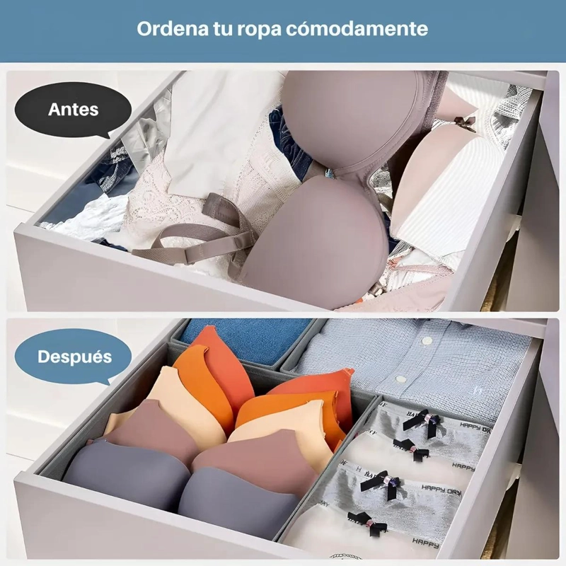 SET DE 8 ORGANIZADORES PLEGABLES PARA ROPA INTERIOR Y CAJONES - 5