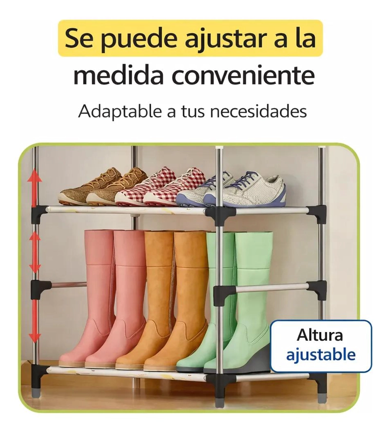 ZAPATERO METALICO AJUSTABLE CON 6 NIVELES PARA ORGANIZACION EFICIENTE - 2