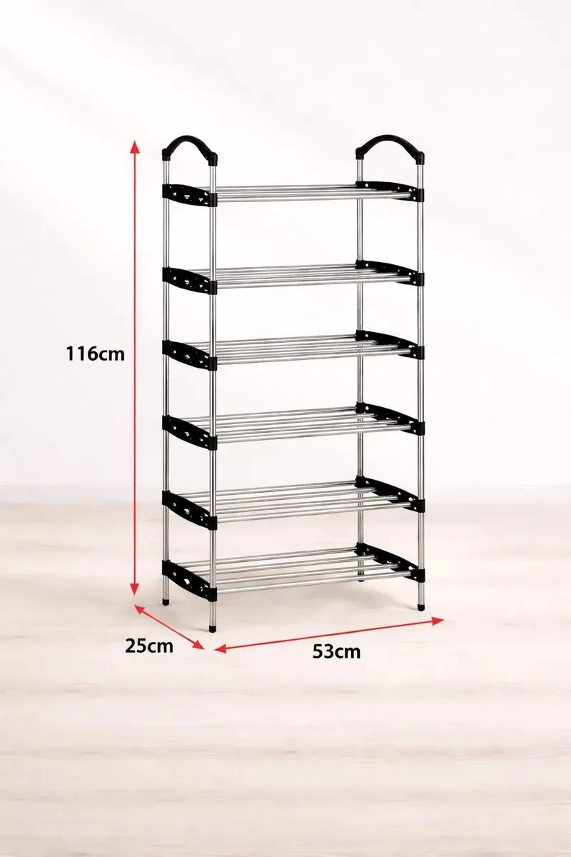 ZAPATERO METALICO AJUSTABLE CON 6 NIVELES PARA ORGANIZACION EFICIENTE - 5