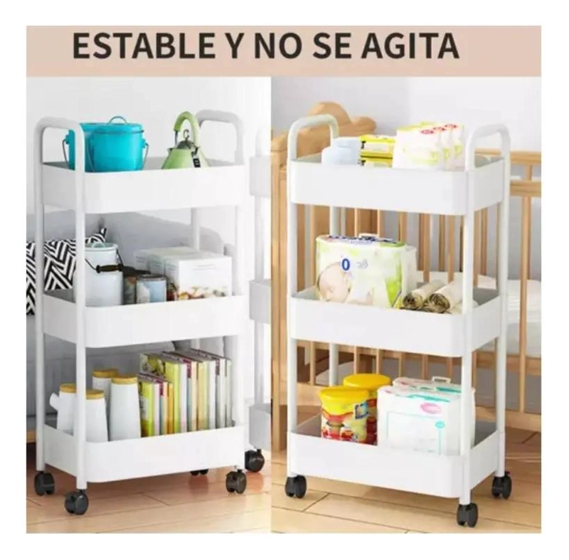 CARRO ORGANIZADOR MULTIUSO CON 3 NIVELES PARA ALMACENAMIENTO EFICIENTE - 4