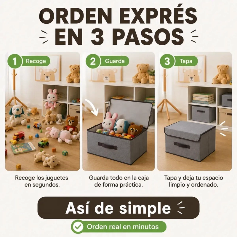 SET DE 4 CAJAS ORGANIZADORAS PLEGABLES PARA CLOSET Y ACCESORIOS - 4