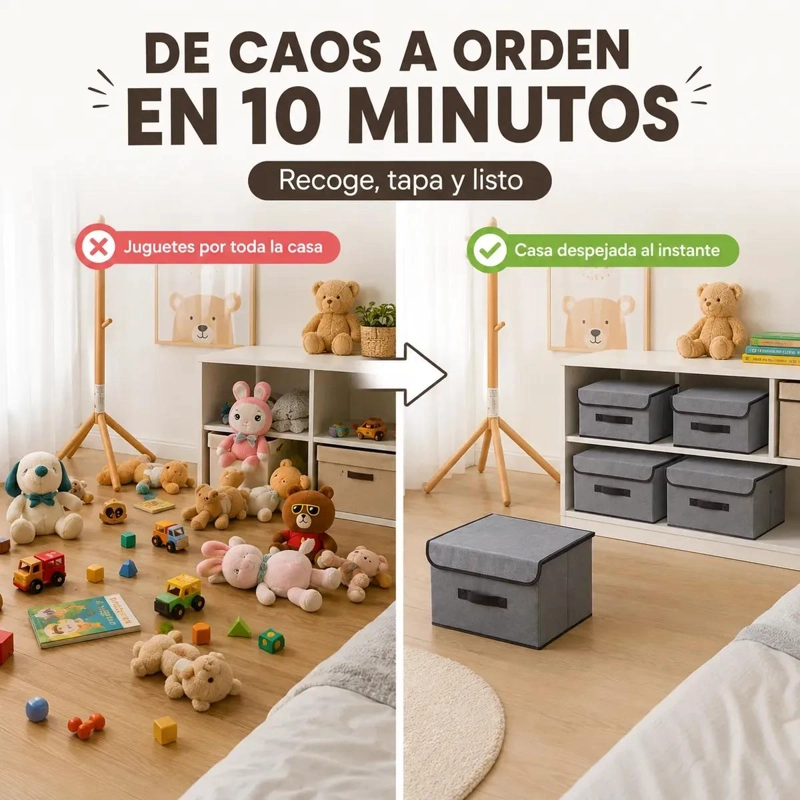 SET DE 4 CAJAS ORGANIZADORAS PLEGABLES PARA CLOSET Y ACCESORIOS - 5