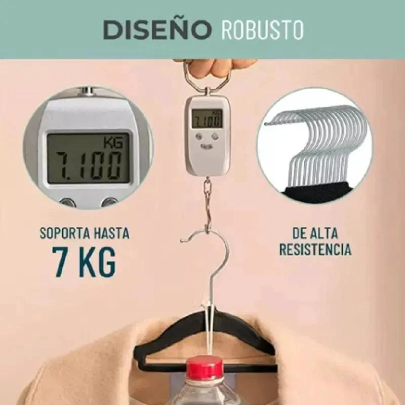 SET DE 30 COLGADORES DE ROPA DE TERCIOPELO ANTIDESLIZANTE NEGRO - 4