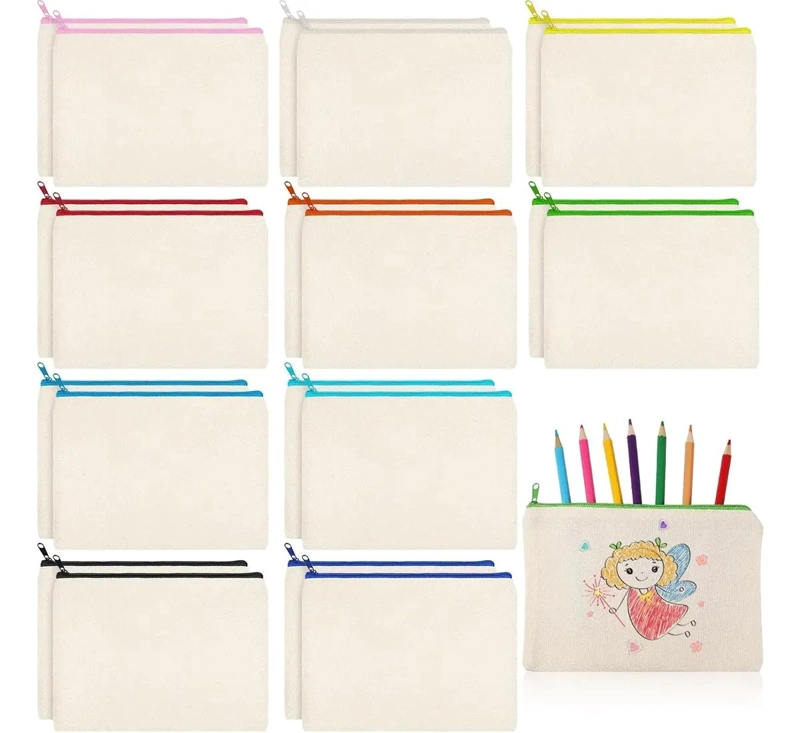 ESTUCHE COSMETIQUERO DE LONA PARA SUBLIMAR 20X14 CM PAQUETE 20 UNIDADES - 1