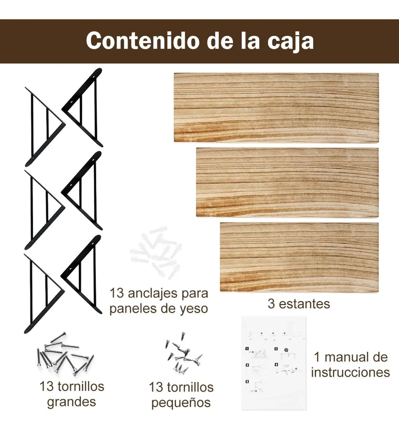 REPISAS FLOTANTES DE MADERA MULTIPROPOSITO PARA BAÑO Y HOGAR - 5