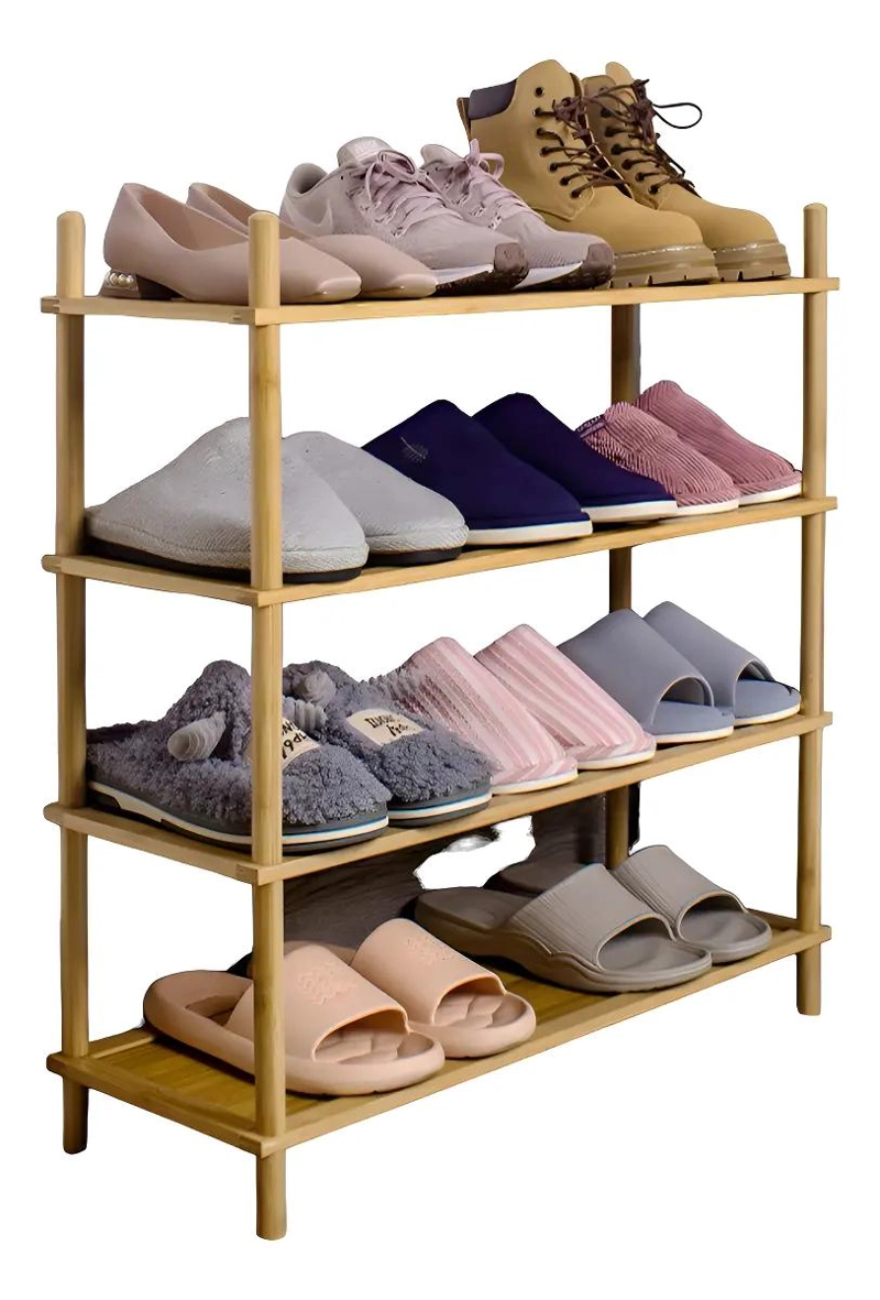 ORGANIZADOR PARA ZAPATOS DE BAMBU CON 4 NIVELES PARA MUEBLE - 1