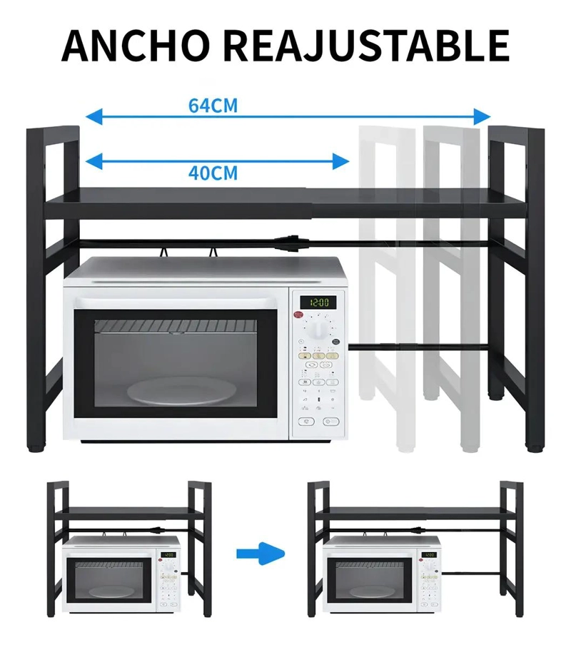 ESTANTE REPISA EXTENSIBLE PARA HORNO MICROONDAS Y ORGANIZACION DE COCINA - 2
