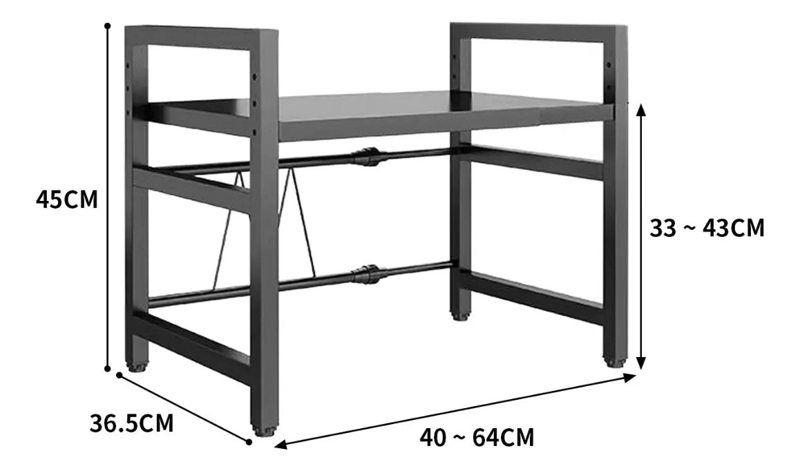 ESTANTE REPISA EXTENSIBLE PARA HORNO MICROONDAS Y ORGANIZACION DE COCINA - 5