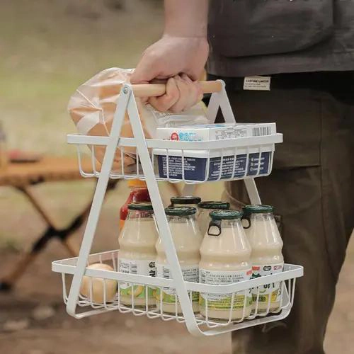 ORGANIZADOR METALICO PARA FRUTAS CON DISEÑO DE CESTA PARA MESA - 2