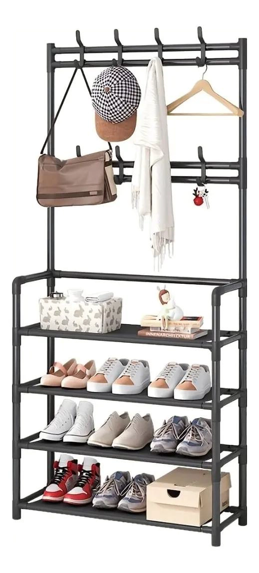 ORGANIZADOR COLGANTE PARA ROPA Y ZAPATOS CON PERCHERO INTEGRADO - 1