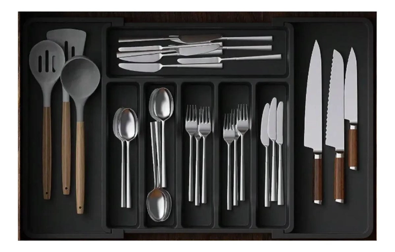 ORGANIZADOR EXPANDIBLE PARA CUBIERTOS CON SEPARADORES AJUSTABLES - 3